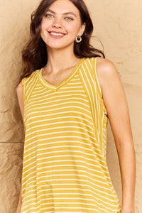 Thumbnail for Doublju Talk To Me Full Size Striped Sleeveless V-Neck Top