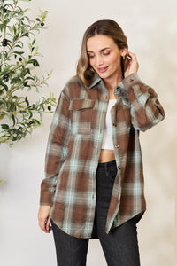 Thumbnail for Mandy Plaid Dropped Shoulder Shirt