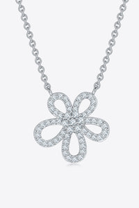 Thumbnail for Moissanite Flower Pendant 925 Sterling Silver Necklace