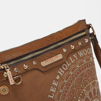 Thumbnail for Nicole Lee USA Metallic Stitching Embroidery Inlaid Rhinestone Crossbody Bag