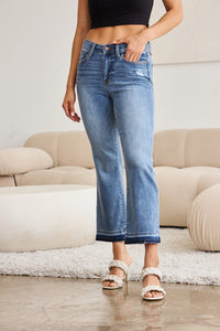 Thumbnail for Judy Blue Full Size Release Hem Cropped Bootcut Jeans