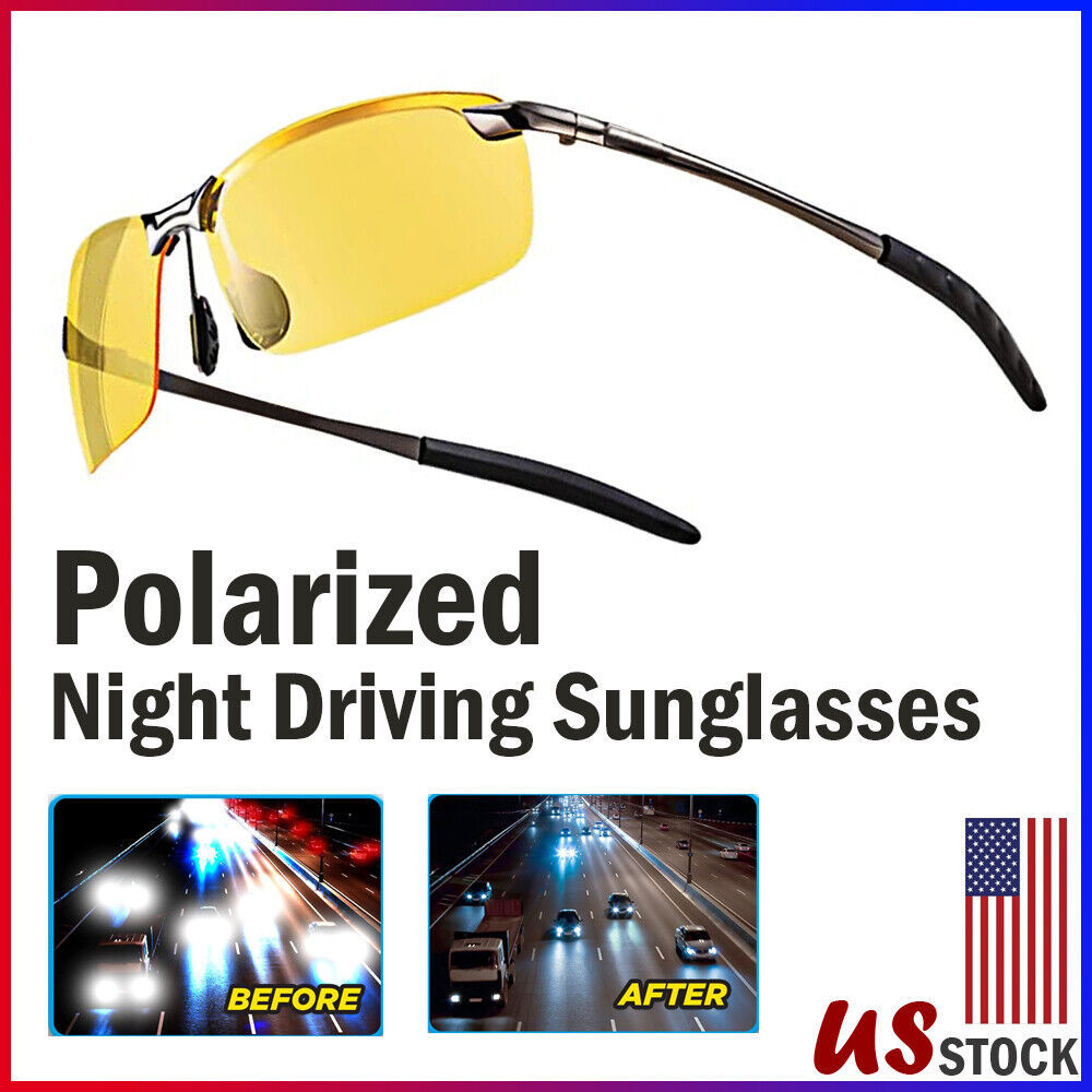 Polarized HD Night Driving Vision Glasses For Men & Women Aviator Sunglasses