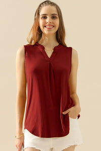 Thumbnail for Ninexis Full Size Notched Sleeveless Top