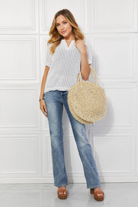 Thumbnail for Justin Taylor Beach Date Straw Rattan Handbag in Ivory