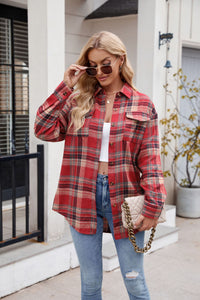 Thumbnail for Mandy Plaid Button Up Long Sleeve Shirt