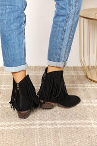 Thumbnail for Legend Women's Fringe Cowboy Western Ankle Boots