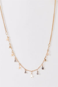 Thumbnail for Gold Link Chain Star & Faux Diamond Charms Necklace