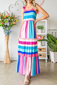 Thumbnail for Striped Sleeveless Maxi Dress