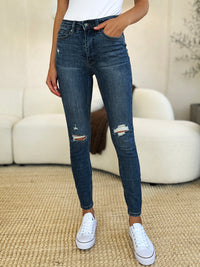 Thumbnail for Judy Blue Full Size Mid Waist Distressed Slim Jeans