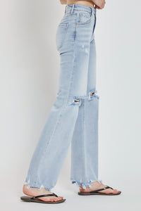 Thumbnail for RISEN Full Size High Rise Distressed Wide Leg Jeans