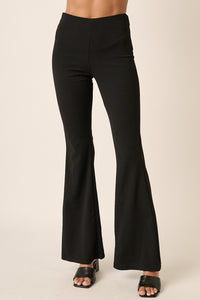 Thumbnail for Mittoshop Crepe Knit Elastic Waist Flare Leg Pants