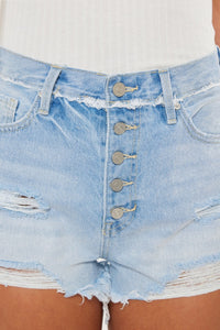 Thumbnail for Kancan Distressed Button Fly Denim Shorts