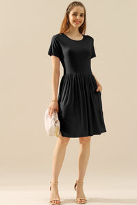 Thumbnail for Ninexis Full Size Round Neck Ruched Dress with Pockets