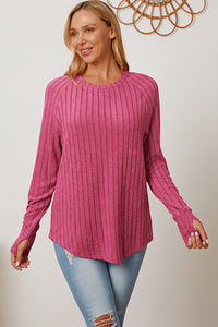 Thumbnail for Basic Bae Full Size Ribbed Thumbhole Sleeve T-Shirt