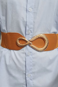 Thumbnail for Ribbed Alloy Buckle Elastic Belt