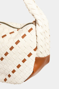 Thumbnail for Fame Tassel Detail Weave Semi Circle Bag