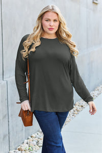 Thumbnail for Basic Bae Full Size Round Neck Dropped Shoulder T-Shirt