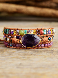 Thumbnail for Triple-Layer Amethyst Bracelet