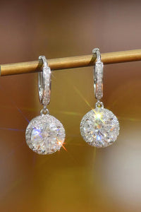 Thumbnail for 2 Carat Moissanite Round Drop Earrings