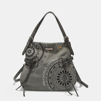 Thumbnail for Nicole Lee USA Side Braided Tassel Inlaid Rhinestone Embroidery Hobo Bag