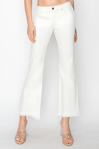 Thumbnail for RISEN Full Size Tummy Control Crop Flare Step Hem Pants