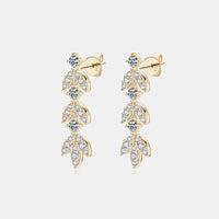 Thumbnail for 925 Sterling Silver Moissanite Leaf Earrings