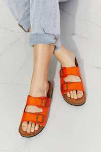 Thumbnail for MMShoes Feeling Alive Double Banded Slide Sandals in Orange