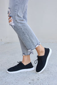 Thumbnail for Forever Link Flat Round Toe Lace-Up Sneakers