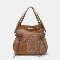 Thumbnail for Nicole Lee USA Side Braided Tassel Inlaid Rhinestone Embroidery Hobo Bag