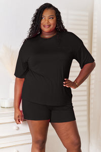 Thumbnail for Basic Bae Full Size Soft Rayon Half Sleeve Top and Shorts Set