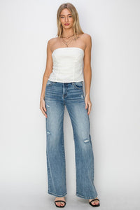 Thumbnail for RISEN Full Size High Waist Distressed Wide Leg Jeans