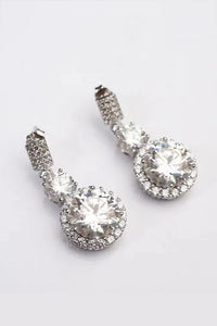 Thumbnail for 12 Carat Moissanite Platinum-Plated Drop Earrings