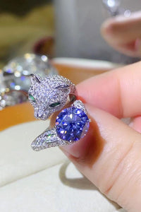 Thumbnail for 2 Carat Moissanite Adjustable Animal Bypass Ring