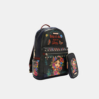 Thumbnail for Nicole Lee USA Printed Vegan Leather Backpack Bag with Charging Port and Pouch