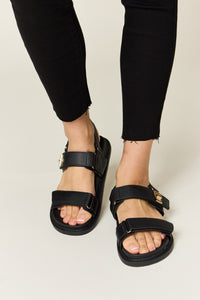 Thumbnail for WILD DIVA Velcro Double Strap Slingback Sandals