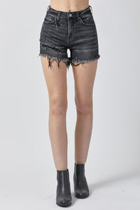 Thumbnail for RISEN Raw Hem Denim Shorts with Pockets