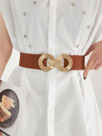 Thumbnail for Geometric Buckle Elastic Wide Belt