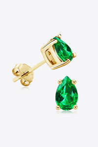 Thumbnail for Lab-Grown Emerald Stud Earrings