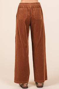 Thumbnail for Mittoshop Corduroy Back Elastic Waist Pants