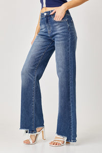 Thumbnail for Risen Full Size High Rise Frayed Hem Wide Leg Jeans