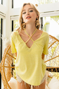 Thumbnail for BiBi Tied Detail Short Sleeve T-Shirt