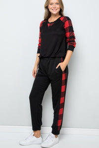 Thumbnail for Celeste Design Full Size Plaid Side Print Sweatpants