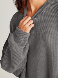 Thumbnail for Double Take Side Slit Round Neck Long Sleeve Sweater