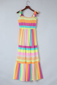 Thumbnail for Striped Sleeveless Maxi Dress