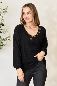 Thumbnail for Zenana Buttoned Long Sleeve Blouse