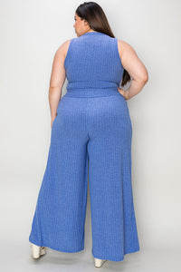 Thumbnail for Basic Bae Full Size Ribbed Tank and Wide Leg Pants Set