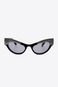 Thumbnail for UV400 Rhinestone Trim Cat-Eye Sunglasses