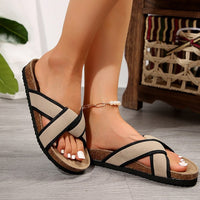 Thumbnail for Contrast Open Toe Platform Sandals