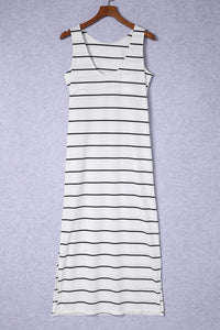 Thumbnail for Striped Slit Sleeveless Maxi Dress