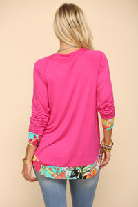 Thumbnail for Celeste Full Size Tropical Print Long Sleeve T-Shirt